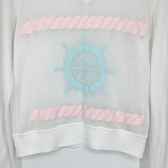 Wildfox Bubblegum Sailor Nautical Pullover Graphic Print Sweatshirt V-neck Top - Picture 6 of 11